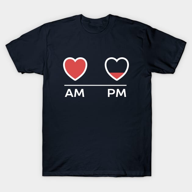 AM and PM Work Day Funny Retro T-Shirt by happinessinatee